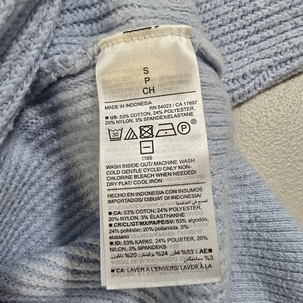 Old Navy Sweater Pullover Women S Small Blue V-Neck Knit Long Sleeve Cotton - Picture 12 of 14